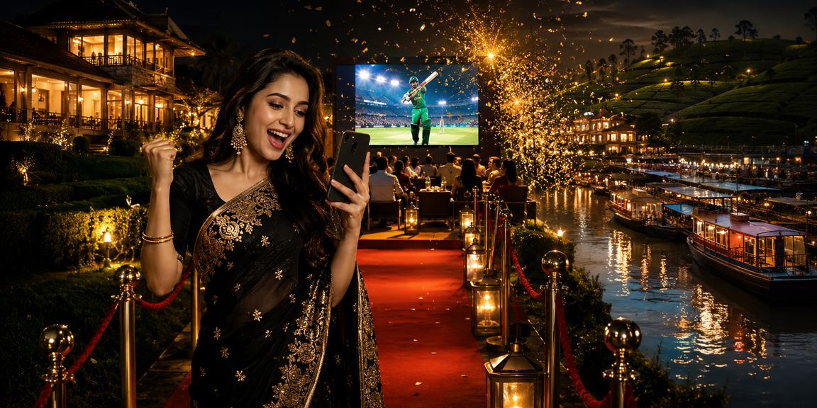 সিলেটের চা বাগানে ক্রিকেট বেটিং উপভোগ করছেন একজন তরুণ বাংলাদেশি